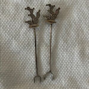 Cactus Design Silver Cocktail Picks
